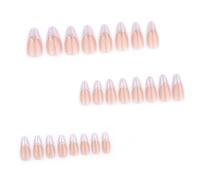 24pcs Press On Nails French Tip Mandorla Forma Unghie Finte Con Fiocchi E Punta Brillante Disegni Colle Su Unghie Per Le Donne