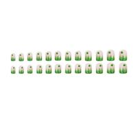 24Pcs Press On Nails Green Shamrock Disegni Breve Acrilico Unghie Finte Coperture Piene Per La Decorazione Del Manicure di Patrick