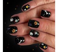 24pcs Press On Nails Halloween Gothic Nails Art Black Pumpkin Design Per Le Donne Partito Press On Nail
