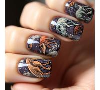 24pcs Press Su Unghie Acriliche Finte Unghie Incantevoli Del Dinosauro Unghie Involucro Per Feste Festive