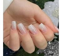 24pcs Press Su Unghie Bastone Quadrato Su Unghie Lucide Falso Coperture Complete Acrilico Artistico Per Salone O Home Artista Nail Utilizzare