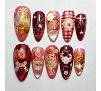 24Pcs Presses On Nails Line Cats Eye Ripples Cieli stellati e profondamente Sea Design Perle Finitura ABS Per Unghie Art ABS