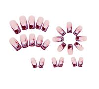 24Pcs Romance Love Heart Press On Nails Piazza San Valentino Lucido Francese Tip Acrilico Stick On Nails Per Le Donne