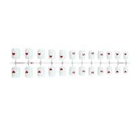 24pcs San Valentino Press On Nails Breve Forma Quadrata Acrilico Falso Con Cuore Disegni Stick On Per Le Donne Accessori Del Chiodo
