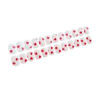 24Pcs San Valentino Press On Nails Breve Piazza Artificiale Con Cuore Disegni Accessori Manicure Art Cuore Unghie Finte