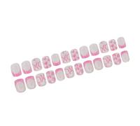24Pcs San Valentino Press On Nails Breve Piazza Artificiale Unghie Con Cuore Disegni Unghie Accessori Manicure Unghie Arte