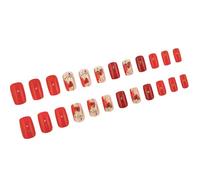 24Pcs San Valentino Stick On Nails Piazza Coperture Piene Premere Su Unghie Con Glitter Cuore Carta Aereo Disegni Per Le Donne Romance Nail Designs