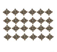 24pcs Scatola di Legno Decorativo Ferro Verde Fogli per Gioielli per Scatole Bronzo Rivetto Finitura 27x30mm Vino FAI DA TE Craft Cabinet Hardware