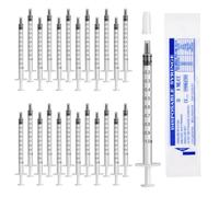 24pcs Siringhe 1 ml Con Coperchio Siringa, Siringhe di Plastica Senza Ago, Per la Misurazione di Liquidi, Esperimenti Scientifici, Irrigazione di Piante, Alimentazione di Animali Domestici (Bianco)