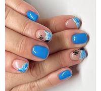 24pcs Square Press Su Unghie Colla Francese Falso Disegni Falso Regali Artificiali Per Le Donne E GI Acrilico Clessing Chiodo Per Le Donne Chiaro