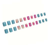 24pcs Square Press Sulle Unghie San Valentino Francese Finte Chiodi Acrilici False Nails Artificiali Adesivi Su Donne Acrilico Chiodo Per Le Donne Chiaro