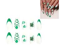 24pcs staccabile semplice amore cuore premere su falso francese quattro foglie trifogli lunghi