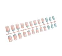 24PCS Stampa Francese Su Unghie Quadrate Finte Unghie Con Cuore Disegni Gatti Occhio Artificiale Stick Su Unghie Per Le Donne