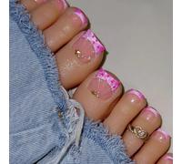 24Pcs Stella Unghie Finte Perle Brilla Rivestimento Unghie Arte Per Le Donne Lungo Comfort Multiuso Comodo Indossare Unghie