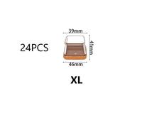 24pcs Trasparente Sedia da Tavolo Gamba Protezioni Quadrato Forma Coperchi Per