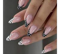 24Pcs Unghie Finte Tema Vacanza Lucido Onde Punte Unghie Artificiali Per Costumi Accessori Moda Festa Francese Tip Press On