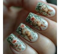 24pcs Unghie Quadrate Suggerimenti Unghie Finte Colla Su Unghie Incollare Su Unghie Su Unghie Artificiali Finte Unghie Per Le Donne Ragazze