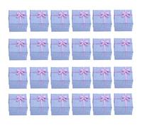 24pcs VORCOOL 4 * 4 * 3 cm Bowknot stile orecchini bracciale collana gioielli archiviazione scatole regalo scatole casi organizzatori