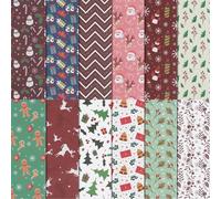 24pz Carta Decorativa Scrapbooking Natale Carta Decoupage Natalizia 15*15cm Fai da Te Bigliettini per Diario Album Foto Regalo Decorazione Natalizia