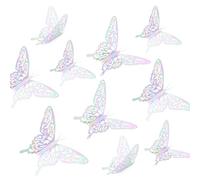 24pz Farfalle 3D Parete, Decorazioni 3D a Forma di Farfalla Adesivi Vivaci Rimovibili in 3 Diverse Dimensioni per Decorare la Stanza e Feste di Compleanno (Argento Scintillante, Stile 1)