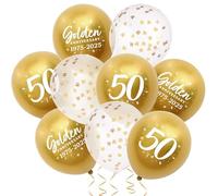 24pz Palloncini 50 Anni di Matrimonio Palloncini Nozze d'Oro 3 Stili Decorazione Matrimonio Anniversario Numero 50 Scritta Golden Anniversary 2025