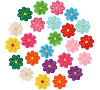 24pz Toppe Termoadesive a Fiore, 4×4cm Multicolore Toppe Applique Floreali Estetica Toppe da Cucire Toppe Ricamate Termoadesive con Fiori per Abbigliamento Zaini Accessorio Fai da Te