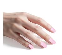 24pz Unghie Finte Rosa Nude, Corte Quadrate Estive con Colla e Lima Tips in Gel Riutilizzabili Perfette per L'uso Quotidiano e la Manicure Fai Da Te