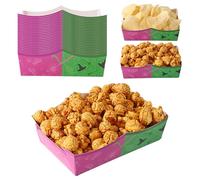 24pz Vassoi per Cibo Strega, Vassoi Carta a Tema Rosa e Verde Impermeabili e Antigrasso Facili Montare Perfetti per Feste Compleanno e Anniversario Decorazioni e Forniture