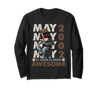 24th Birthday Dog Lover May 1996 Vintage 24 Years Old Men Maglia a Manica