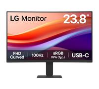 LG Monitor 24U421A - Curvo FHD 1080p VA 24", 100Hz, 5ms, Display desktop per computer, modalità Flicker Safe & Reader, USB-C, HDMI, nero opaco