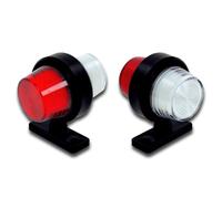 24V 2x SPECCHIO NEON ROSSO BIANCO SMD LED LAMPADE DI SGOMBERO BASE GOMMA...