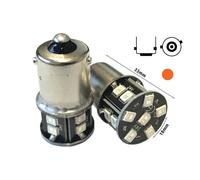 24V Lampada LED BAU15S R5W PY21W Arancione 16 SMD 2835 Piedi Storti Frecce No Po