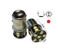 24V Lampada LED BAY15D 1157 P21/5W Rosso 16 SMD 2835 No Polarità 360° Durata Gar