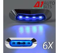 24V LED Blu Indicatore Laterale 3.5 " Luci X6 Cornice Cromata Per Man DAF Scania