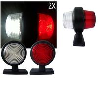 24v LED Lecca Bianco Rosso Luci di Posizione Laterali x2 Specchio Per Scania Man