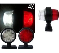 24v LED Lecca Bianco Rosso Luci di Posizione Laterali x4 Specchio Per Scania Man