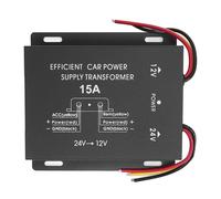 24V to 12V DC Voltage Converter Powerful Car Power Supply Voltage Converter for Trucks Motorhomes SUVs Buses Professional Grade Metal Black Shockproof Wide Application (15A)