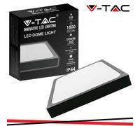 24W LED DOME LIGHT QUADRATO CORNICE NERA 6500K IP44 - Fredda - 030002