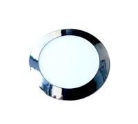 24W LED Slim Panel Light Chrome Round 3000K