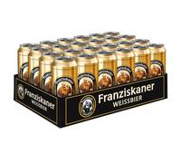 24X 0,5L Lattine Franziskaner Hefe Weissbier Hell Naturtrüb 5 % Vol.- EINWEG