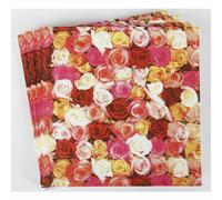 24x 20er Pacco Tovaglioli 33x33cm Carta Rose Fiori Romantico 480 Pezzo