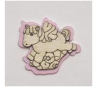 24X Applicazione legno UNICORNO ROSA 4 cm decorazione BOMBONIERA