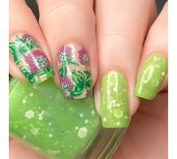 24x Bastoncino Lucido Sul Festival Delle Unghie Sugli Shamrocks Fiori Piena Copertura False Manicure Forniture