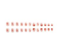 24x Bianco French Tip Press-On - Nuvola Design Full Cover Short Square Acrilico