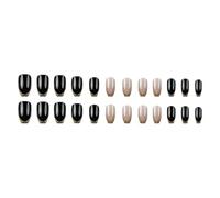 24x/Box Mediums Coffin Press On Nails Simple Full Covers Stick On Nails French Tip unghie finte