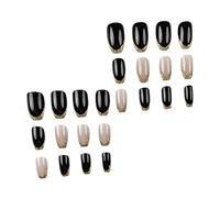 24x/Box Mediums Press Sui Chiodi Semplici Coperture Complete Stick On French Tip False Artificiale