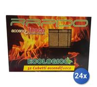 24x Bundle Accendifuoco Rapido 32 Cubi Ecologico