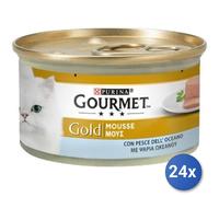 24x Bundle Alimento Gatto Gourmet Gold Lattine Mousse 85 Grammipesce