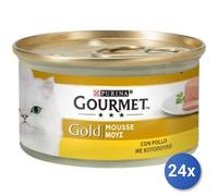 24x Bundle Alimento Gatto Gourmet Gold Lattine Mousse 85 Grammipollo