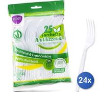 24x Bundle Clendy 25 Posate Forchette Riutilizzabili